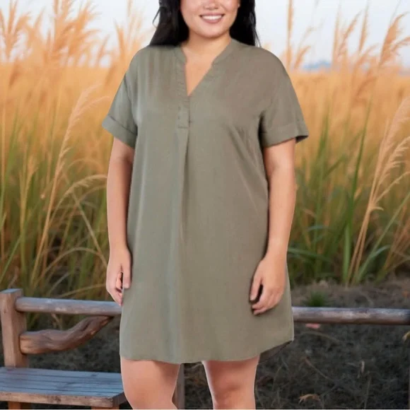 chinese dress ladies Hilary Radley Ladies' Tencel Dress (US, Alpha, Medium, Regular, Regular,  Navy) at Amazon Women's Clothing store main image 1